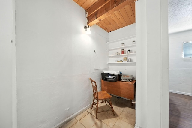 1448 Carter Way, Redding, CA 96002 - office featuring a wood ceiling with exposed beams