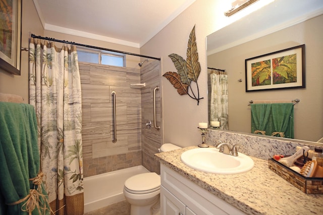 2855 Red Bud Ln, Anderson, CA 96007 - full bath with vanity, ornamental molding, and tiled shower