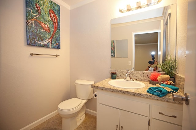 2855 Red Bud Ln, Anderson, CA 96007 - bathroom with vanity, tile patterned flooring, and ornamental molding