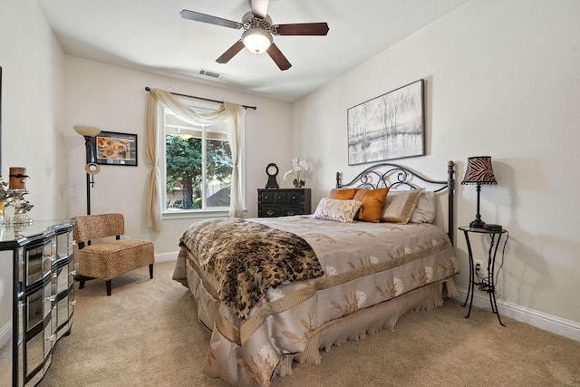 2110 Cilantro Dr, Redding, CA 96003 - bedroom featuring light colored carpet and a ceiling fan