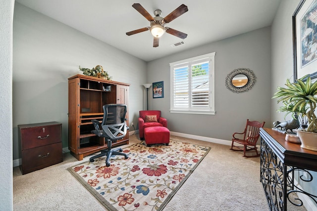 2110 Cilantro Dr, Redding, CA 96003 - home office with carpet floors and ceiling fan