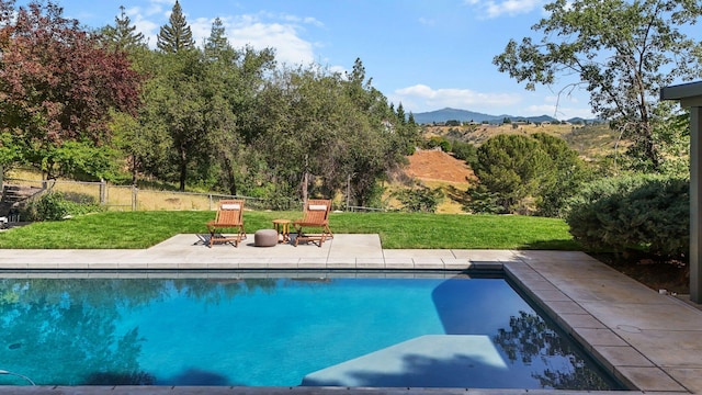 3540 Scenic Dr, Redding, CA 96001 - swimming pool with a patio and a mountain view