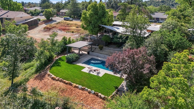 3540 Scenic Dr, Redding, CA 96001 - drone / aerial view of a pool