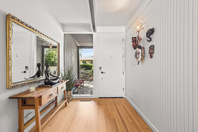 3540 Scenic Dr, Redding, CA 96001 - foyer with wood finished floors and beam ceiling