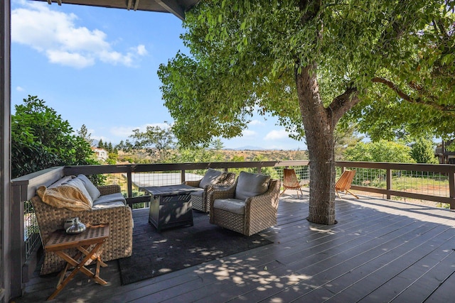 3540 Scenic Dr, Redding, CA 96001 - wooden deck with outdoor lounge area