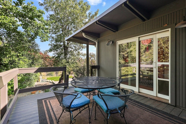 3540 Scenic Dr, Redding, CA 96001 - wooden terrace with outdoor dining space