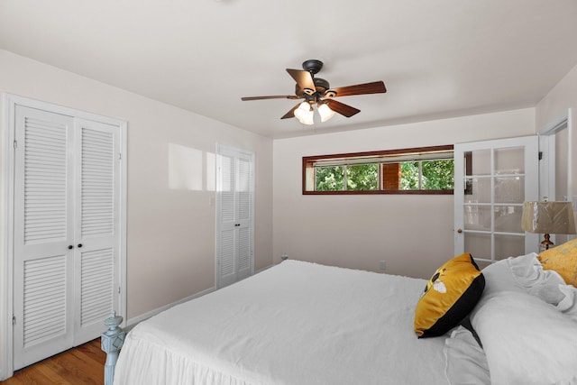2920 Pioneer Dr, Redding, CA 96001 - bedroom with wood finished floors and a ceiling fan