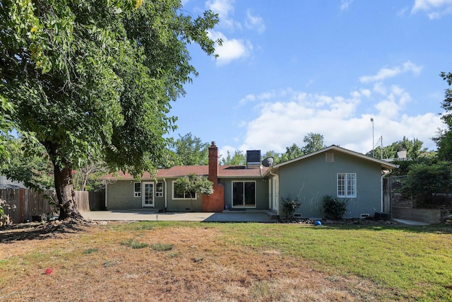 2920 Pioneer Dr, Redding, CA 96001 - rear view of house featuring a patio area, a chimney, and stucco siding