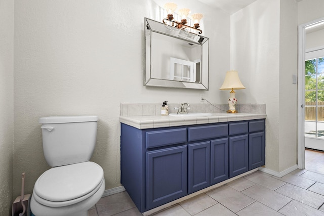 2920 Pioneer Dr, Redding, CA 96001 - bathroom featuring vanity, a chandelier, and tile patterned floors