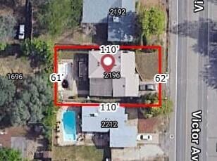 2196 Victor Ave, Redding, CA 96002 - aerial view of property's location with property boundaries highlighted