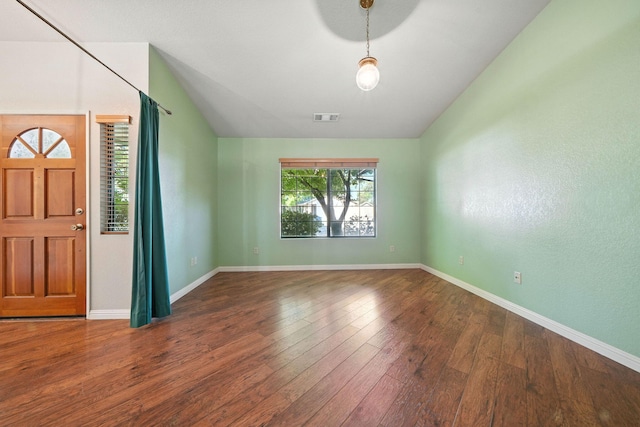 2585 Meadowview Dr, Red Bluff, CA 96080 - entryway with lofted ceiling and wood finished floors