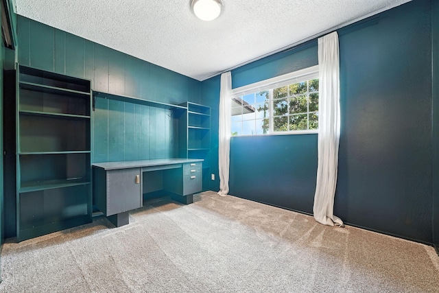 1520 Minor St, Redding, CA 96002 - unfurnished office featuring a textured ceiling, carpet flooring, and built in study area