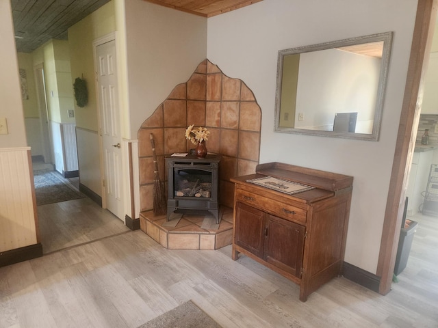 20263 Sugar Pine St, Burney, CA 96013 - hallway featuring light wood finished floors and wood ceiling