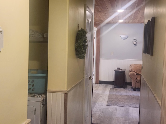20263 Sugar Pine St, Burney, CA 96013 - bathroom featuring wood finished floors, a wainscoted wall, and wooden ceiling