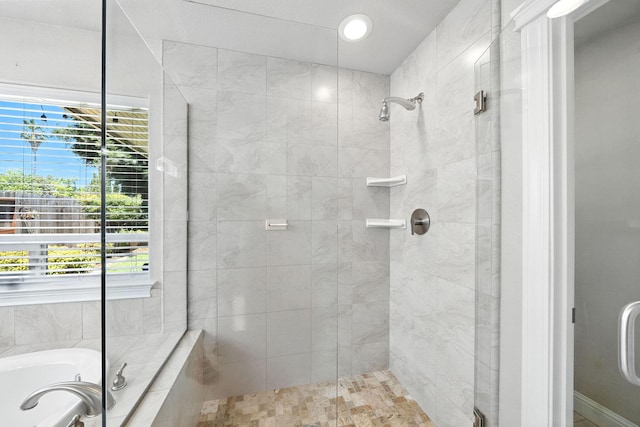 2072 Button Pl, Redding, CA 96002 - full bath with a shower stall and a tub to relax in