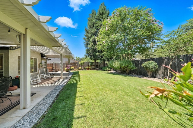 2072 Button Pl, Redding, CA 96002 - fenced backyard with a pergola and a patio