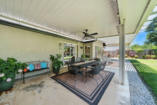 2072 Button Pl, Redding, CA 96002 - view of patio / terrace featuring outdoor dining space and ceiling fan