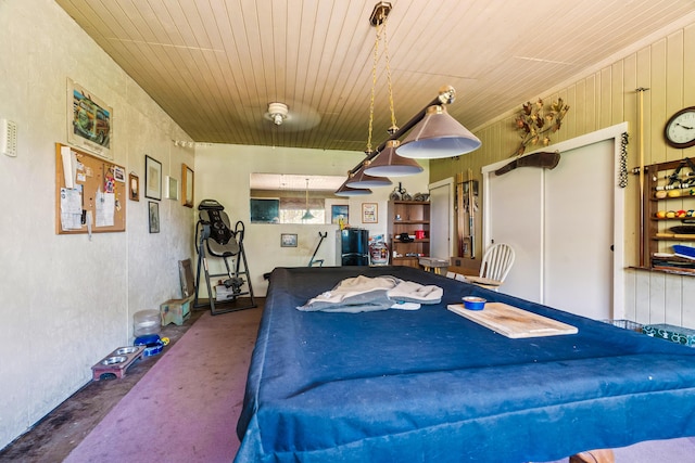 14480 Warren Ave, Red Bluff, CA 96080 - recreation room with wood ceiling and carpet flooring