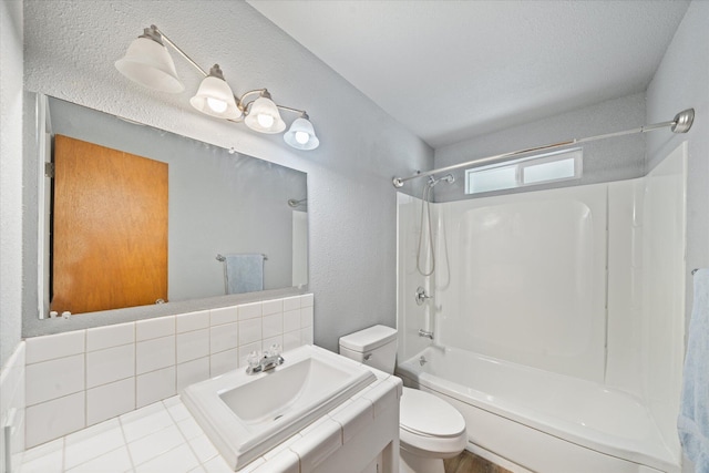 4215 Oro St, Redding, CA 96002 - bathroom with vanity,  shower combination, and a textured wall