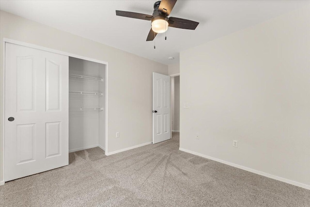 3628 Somerset Ave, Redding, CA 96002 - unfurnished bedroom featuring carpet, a closet, and ceiling fan