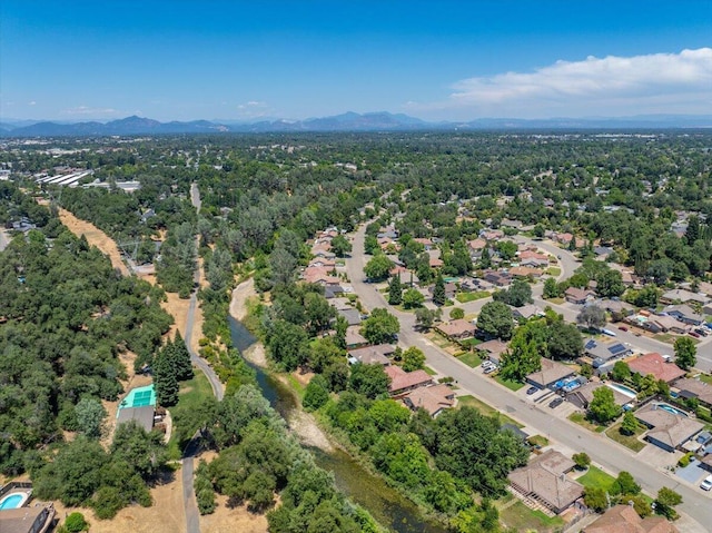 3628 Somerset Ave, Redding, CA 96002 - aerial view of property's location featuring mountains
