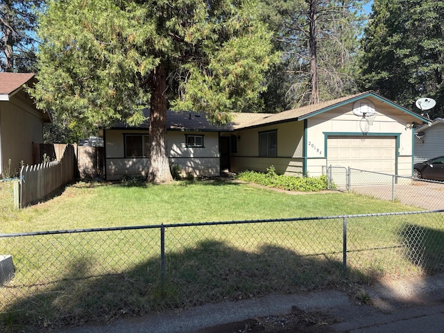 20194 Sugar Pine St, Burney, CA 96013 - ranch-style home featuring a garage, a fenced backyard, and driveway