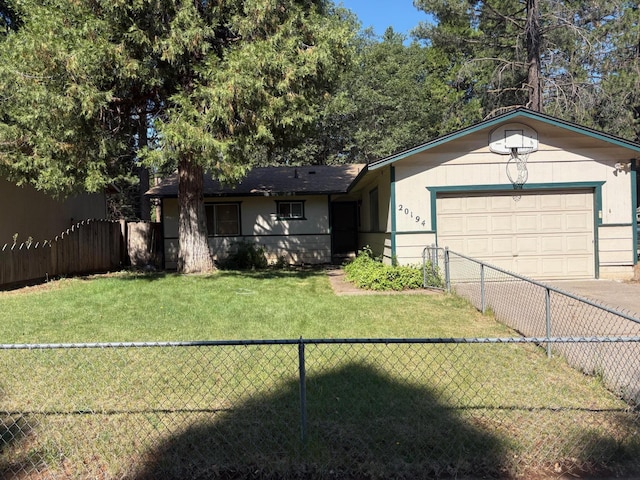 20194 Sugar Pine St, Burney, CA 96013 - ranch-style home featuring driveway, a fenced backyard, and a garage