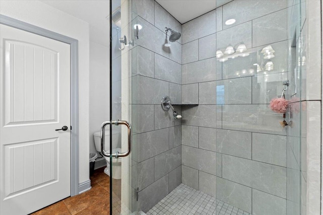 2236 Lonigan Ct, Redding, CA 96001 - bathroom featuring a stall shower and tile patterned flooring