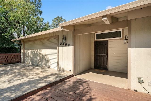 3400 Hillcrest St, Redding, CA 96001 - property entrance featuring a deck and a garage