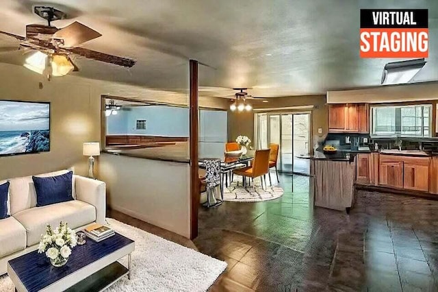 21657 W Elk Trl, Redding, CA 96003 - living room featuring ceiling fan