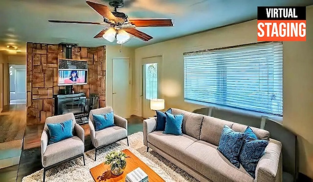 21657 W Elk Trl, Redding, CA 96003 - living area featuring ceiling fan and wood finished floors