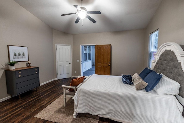 35363 Nehemiah Dr, Shingletown, CA 96088 - bedroom featuring dark wood-style flooring and ceiling fan