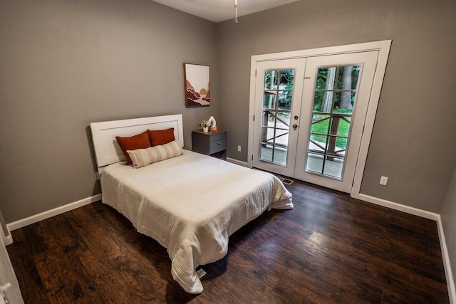 35363 Nehemiah Dr, Shingletown, CA 96088 - bedroom featuring french doors, access to outside, and dark wood-style flooring