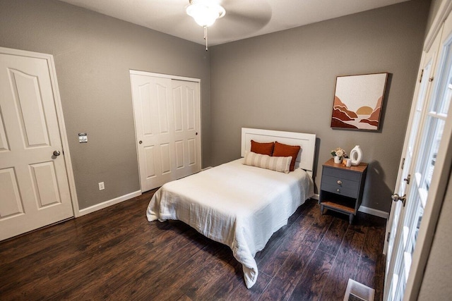 35363 Nehemiah Dr, Shingletown, CA 96088 - bedroom with dark wood-style floors and a closet