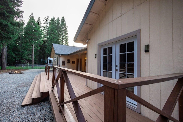 35363 Nehemiah Dr, Shingletown, CA 96088 - wooden terrace with french doors