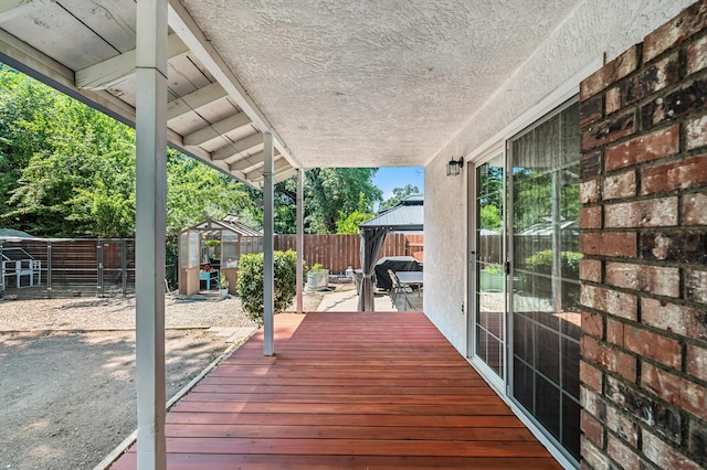 3442 Thomas Ave, Anderson, CA 96007 - wooden terrace featuring a gazebo, a fenced backyard, and a patio area