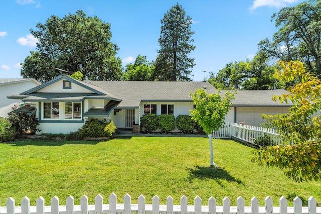 3442 Thomas Ave, Anderson, CA 96007 - ranch-style home with a fenced front yard, a garage, and stucco siding
