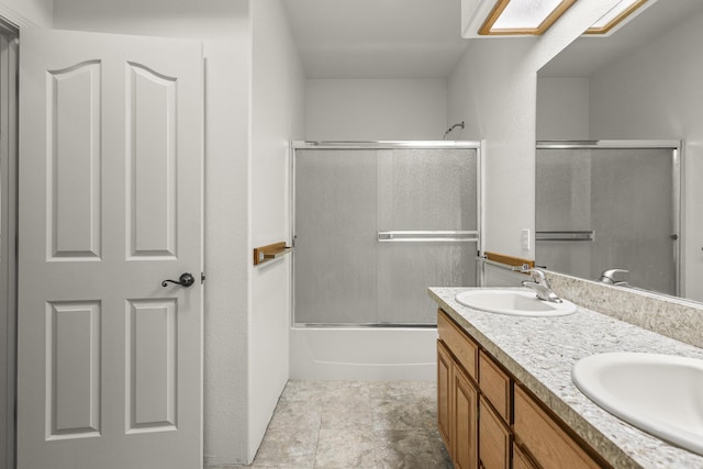 19258 Granola Way, Cottonwood, CA 96022 - bathroom featuring double vanity and enclosed tub / shower combo