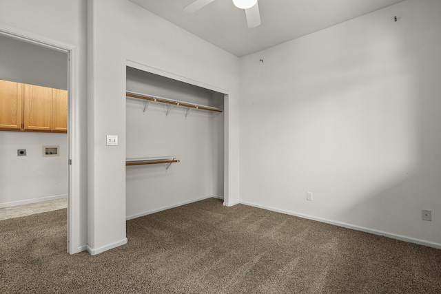 19258 Granola Way, Cottonwood, CA 96022 - unfurnished bedroom featuring carpet, a closet, and a ceiling fan
