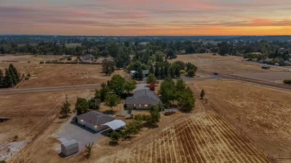 19258 Granola Way, Cottonwood, CA 96022 - aerial view at dusk of a rural view and view of wooded area