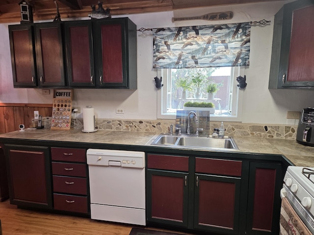 8421 Starlite Pines Rd, Shingletown, CA 96088 - kitchen featuring white appliances, light countertops, and light wood-style floors