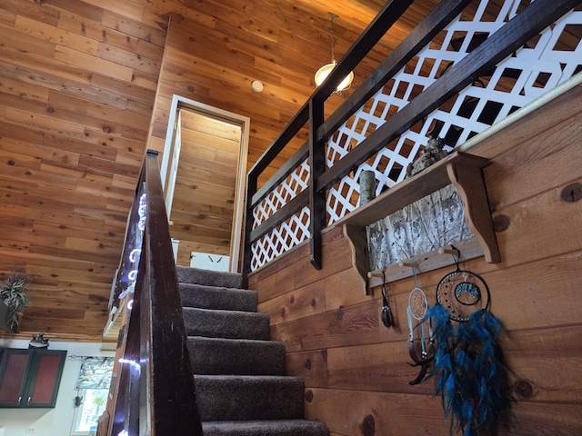 8421 Starlite Pines Rd, Shingletown, CA 96088 - stairs with wood walls