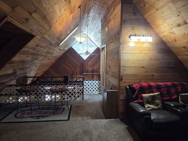 8421 Starlite Pines Rd, Shingletown, CA 96088 - bonus room with wooden ceiling, vaulted ceiling, and carpet flooring