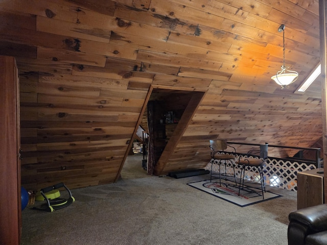 8421 Starlite Pines Rd, Shingletown, CA 96088 - unfurnished room with wood walls and carpet flooring