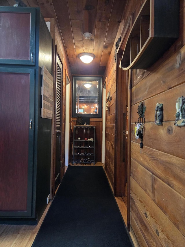 8421 Starlite Pines Rd, Shingletown, CA 96088 - corridor featuring wood walls