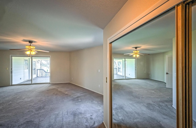 21790 Adobe Rd, Red Bluff, CA 96080 - spare room with a ceiling fan, carpet flooring, healthy amount of natural light, and a textured ceiling