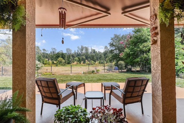1533 Spanish Bay Dr, Redding, CA 96003 - view of patio featuring view of wooded area
