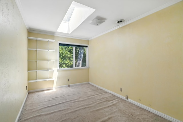 1198 Denton Way, Redding, CA 96002 - spare room with ornamental molding and a skylight
