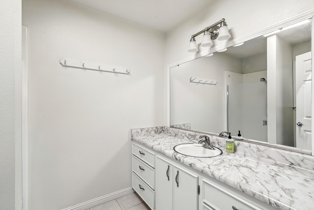 1198 Denton Way, Redding, CA 96002 - full bathroom featuring vanity, tile patterned flooring, and a shower
