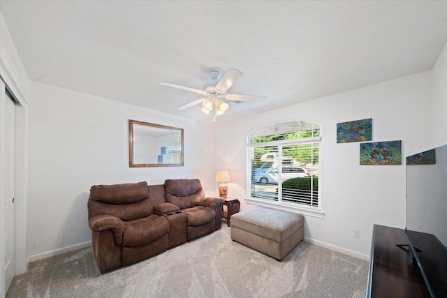 2790 Citrine Ave, Redding, CA 96001 - living room with carpet flooring and a ceiling fan
